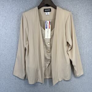 Graver Studio Womens Small Top & Vest (Removable) Combo Beige Lightweight New
